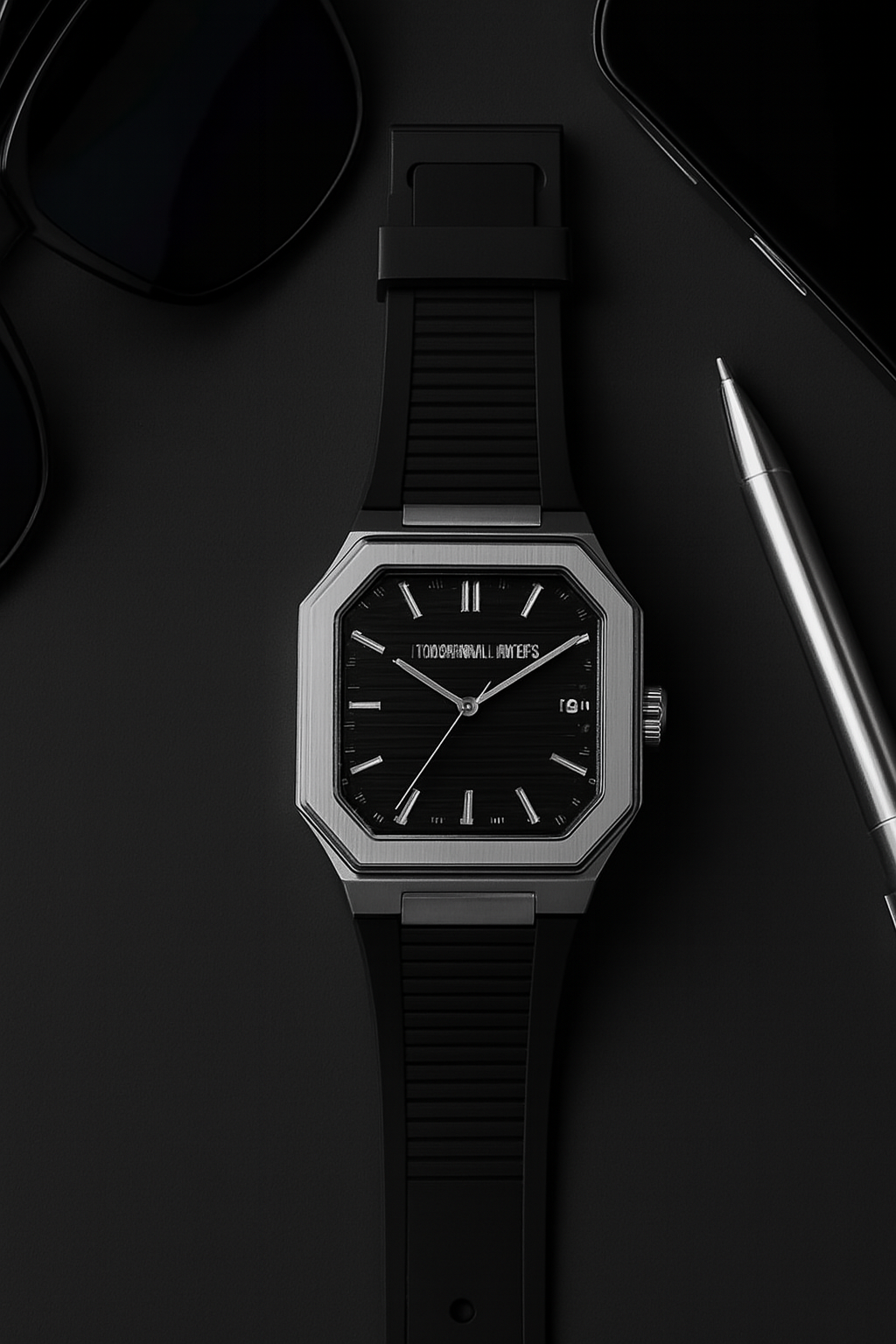 Square Dial Leather Strap Watch | Stainless Steel Case | Water Resistant 3 ATM (With Box)