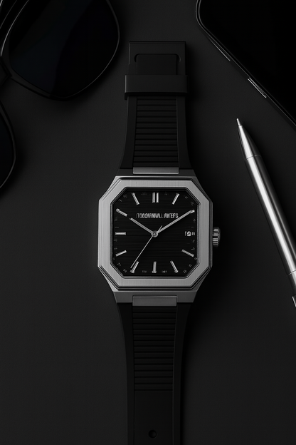 Square Dial Leather Strap Watch | Stainless Steel Case | Water Resistant 3 ATM (With Box)