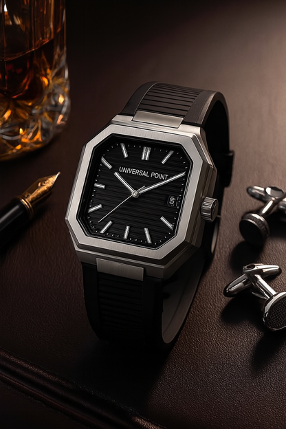 Square Dial Leather Strap Watch | Stainless Steel Case | Water Resistant 3 ATM (With Box)