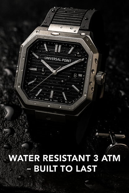Square Dial Leather Strap Watch | Stainless Steel Case | Water Resistant 3 ATM (With Box)