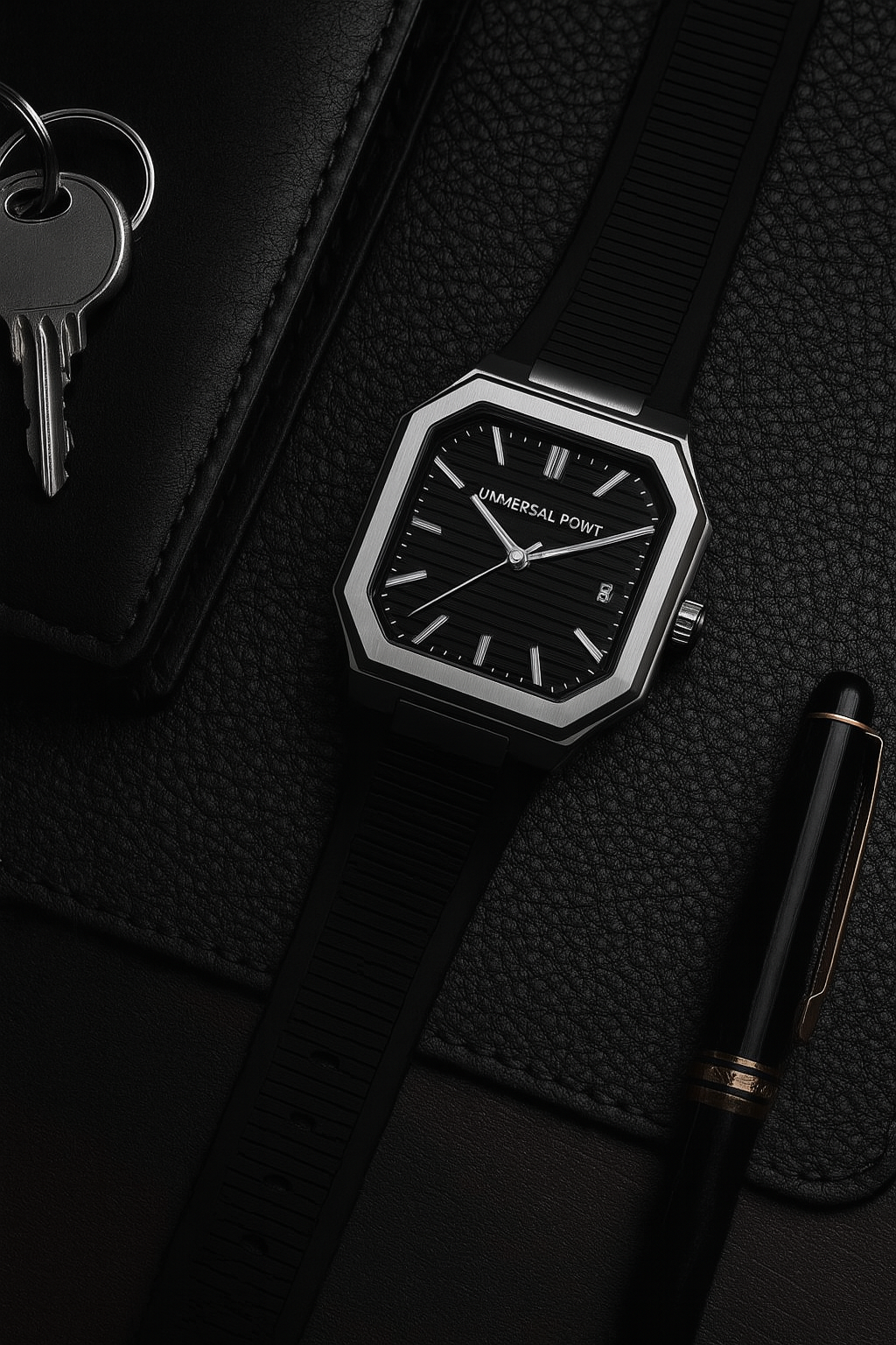 Square Dial Leather Strap Watch | Stainless Steel Case | Water Resistant 3 ATM (With Box)
