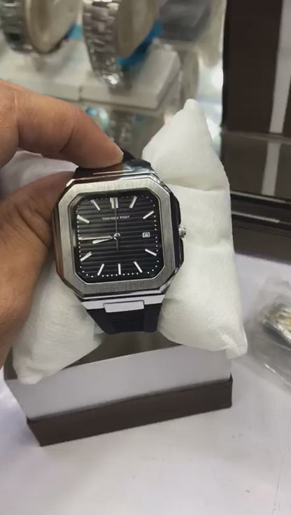 Square Dial Leather Strap Watch | Stainless Steel Case | Water Resistant 3 ATM (With Box)